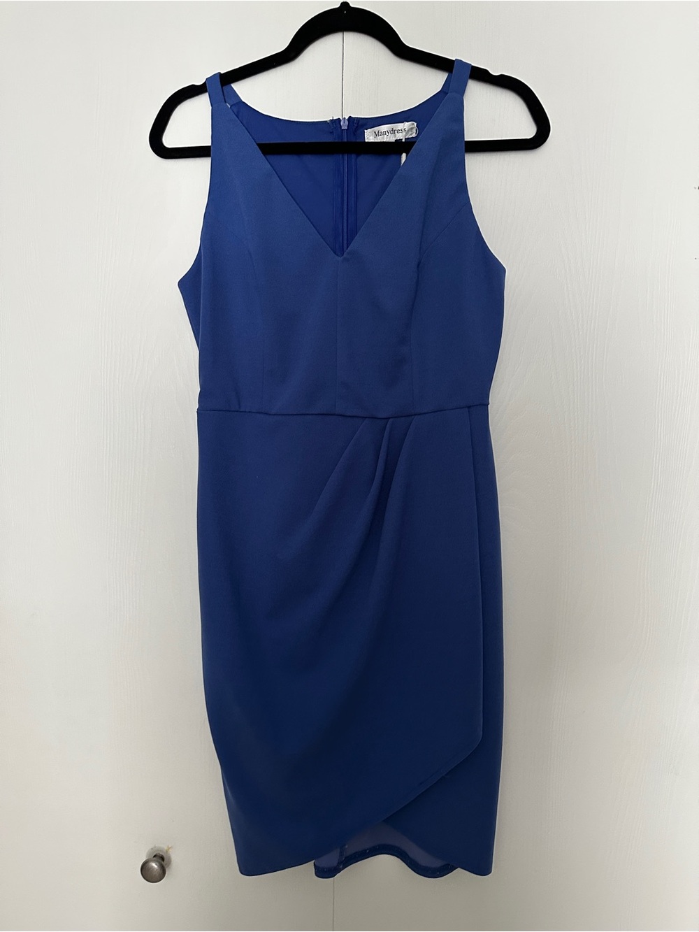 V-Neck Wrap Royal Blue Dress